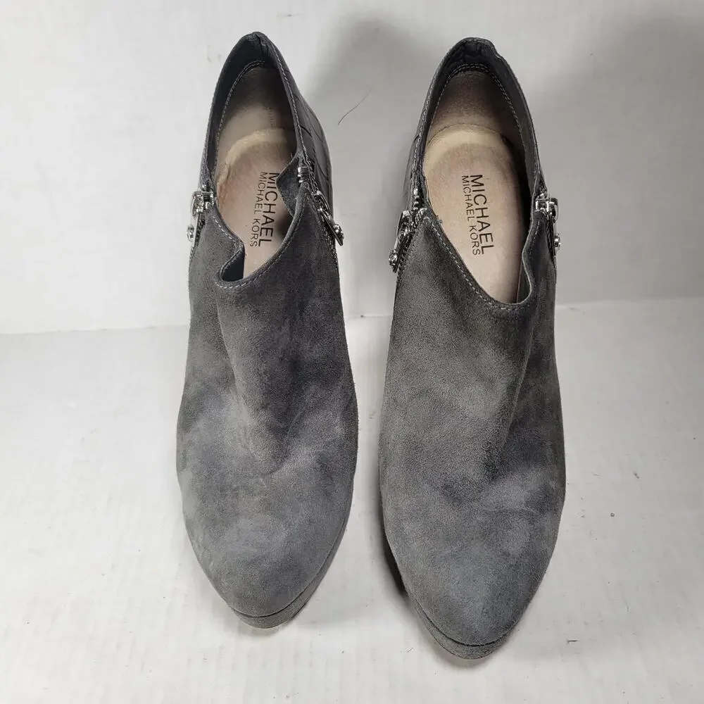 MICHAEL KORS Women Leather York Snake print Gray Zipped 5